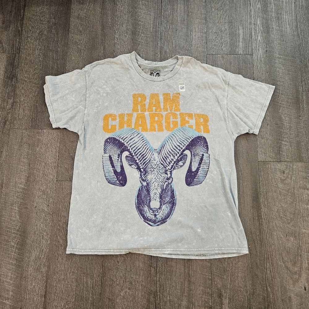 Ram Charger Shirt Size Medium Cotton Tee 20x29 Dodge New Without Tags Gray